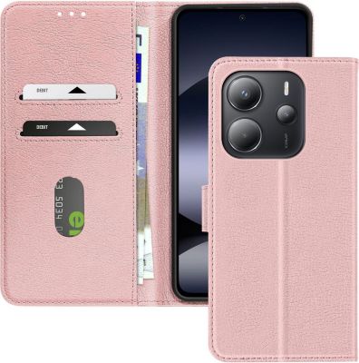 Etui AVIZAR Redmi Note 14 4G Portefeuille Rose Gold