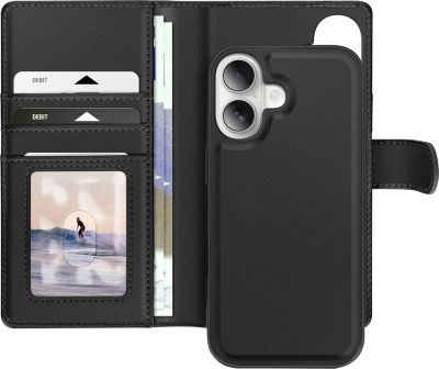 Etui MAYAXESS iPhone 16 Coque Amovible Noir Etui MAYAXESS iPhone 16 Coque Amovible Noir