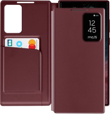 Etui AVIZAR Fenêtre Galaxy S22 Ultra Bordeaux