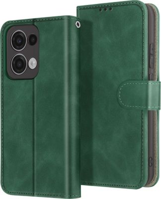 Etui AVIZAR Portefeuille Oppo Reno 13 Vert Foncé