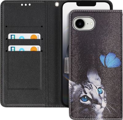 Etui AVIZAR iPhone 16e Motif Chat et Papillon