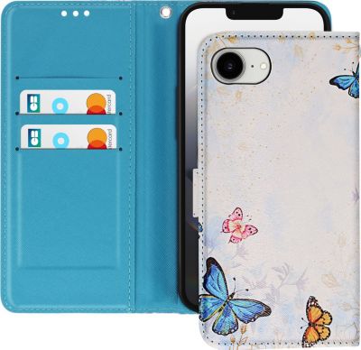 Etui AVIZAR iPhone 16e Motif Papillons Portefeuille