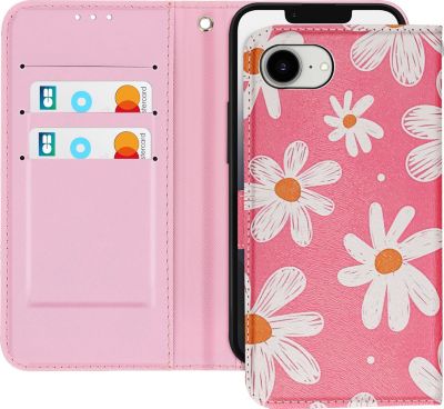 Etui AVIZAR iPhone 16e Motif Marguerite Portefeuille