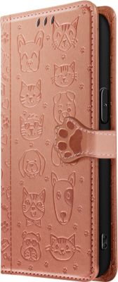 Etui AVIZAR iPhone 16e Chat et Chien Rose Gold Etui AVIZAR iPhone 16e Chat et Chien Rose Gold