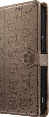 Etui AVIZAR iPhone 16e Design Chat et Chien Gris