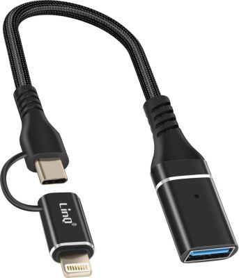 Adaptateur Lightning/USB LINQ OTG USB vers iPhone Lightning et USB C