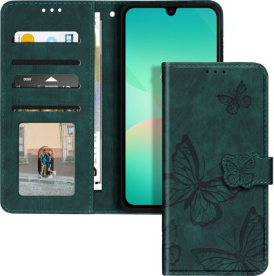 Etui AVIZAR Papillon Samsung A26 Portefeuille Vert