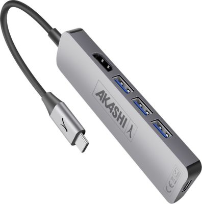 Adaptateur USB-C/HDMI AKASHI Hub USB Type C USB 3.0 HDMI 4K Akashi