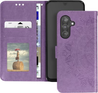 Etui AVIZAR Galaxy A26 Portefeuille Fleurs Violet