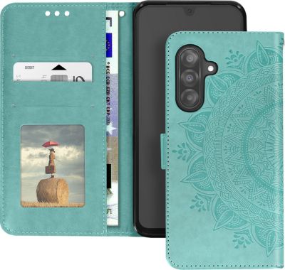 Etui AVIZAR Galaxy A26 Portefeuille Fleurs Vert