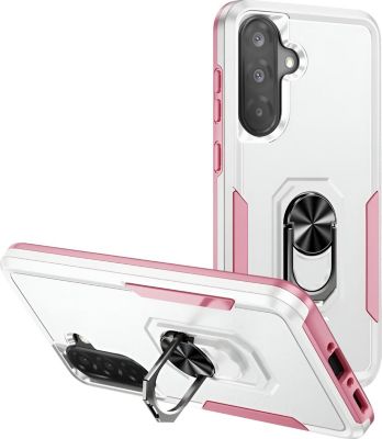 Coque AVIZAR Samsung A36 Antichoc Bague Blanc / Rose
