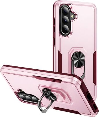 Coque AVIZAR Samsung A56 Bague Support Rose et Rouge