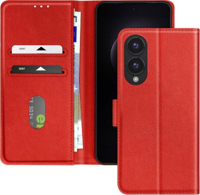 Etui AVIZAR Galaxy S25 Edge Portefeuille Rouge