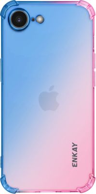 Coque ENKAY Silicone iPhone 16e Bleu / Rose