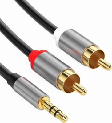 Câble Jack/RCA AVIZAR 3,5mm vers 2 RCA Double Blindage 3m