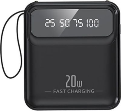 Batterie externe AVIZAR 10000mAh avec Écran LED / Torche / Câble