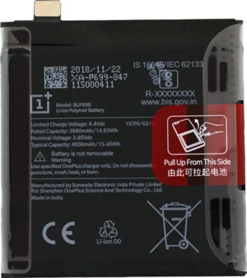 Pièce détachée AVIZAR BLP699 pour OnePlus 7 Pro 3,85V 3980mAh
