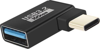 Adaptateur OTG LINQ OTG USB vers USB-C Coudé 90° Noir