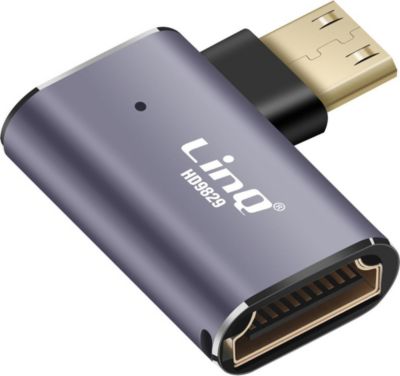 Adaptateur HDMI/Mini HDMI LINQ HDMI vers Mini HDMI Mâle Coudé à Gauche