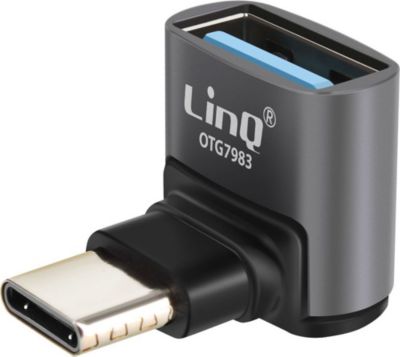 Adaptateur OTG LINQ USB-C Mâle vers USB Femelle 10Gbps Coudé