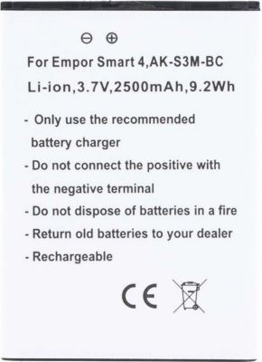 Pièce détachée AVIZAR pour Emporia Smart 4 Li-ion 3,7V 2500mAh Pièce détachée AVIZAR pour Emporia Smart 4 Li-ion 3,7V 2500mAh