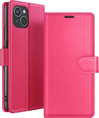Etui AVIZAR pour iPhone 15 Plus Portefeuille Fuschia