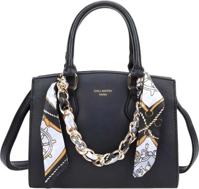 Sac bandoulière GALLANTRY pour Femme avec Chaîne Dorée et Foulard