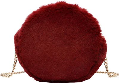 Sacoche GALLANTRY Femme Fourrure Rond avec Chaîne en Métal