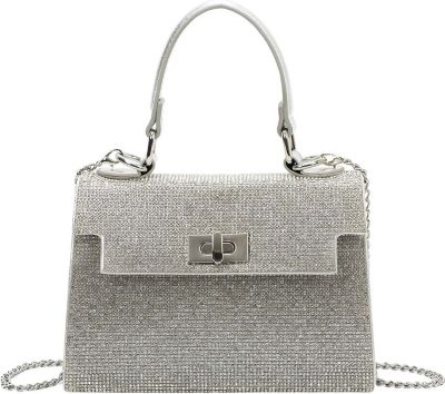 Sac bandoulière AVIZAR Femme Effet Maille avec Chaîne en Métal