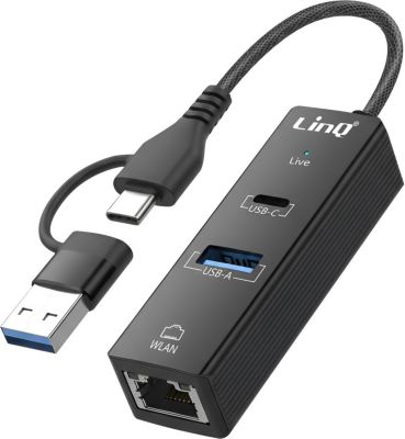 Hub LINQ 3-en-1 avec USB / USB-C PD / Ethernet