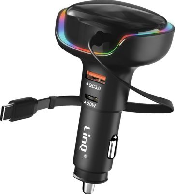 Chargeur allume cigare LINQ LinQ Chargeur Voiture USB-C 20W et USB Q