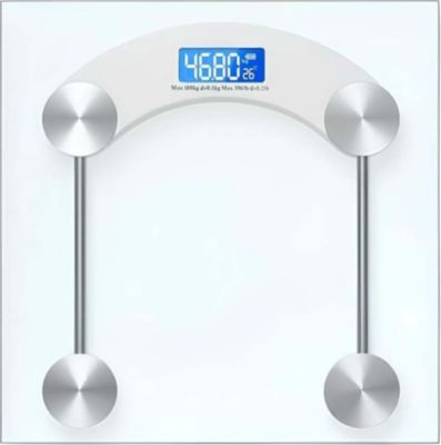 Pèse personne connecté AVIZAR 180 Kg en Verre Trempé avec Écran LCD