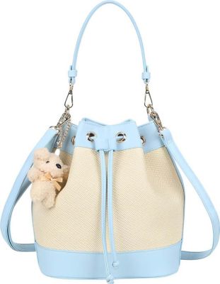 Sac bandoulière GALLANTRY Femme Effet Tressé avec Breloque Ourson