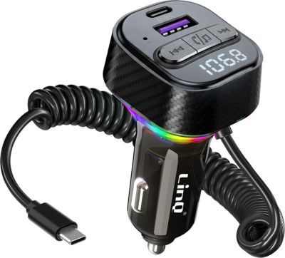 Transmetteur FM LINQ FM Bluetooth avec Câble USB-C Spiralé