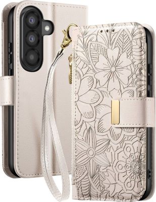 Etui AVIZAR pour Galaxy A37 Floral avec Poche Zippée