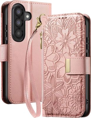 Etui AVIZAR pour Galaxy A37 Floral avec Poche Zippée
