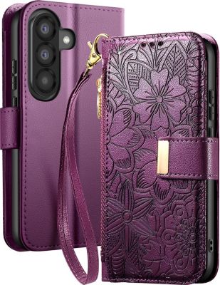 Etui AVIZAR pour Galaxy A37 Floral avec Poche Zippée