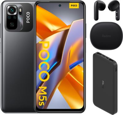 Smartphone XIAOMI Pack Poco M5S 128Go+Band4Lite Noir+Powb