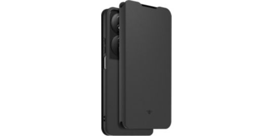 Coque CASR Honor 90 smart folio noir + dragonne