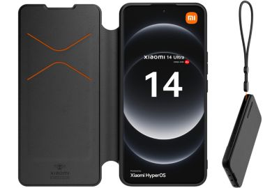 Etui MADE FOR XIAOMI Xiaomi 14 Ultra premium noir + dragonne