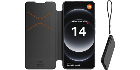 Etui MADE FOR XIAOMI Xiaomi 14 Ultra premium noir + dragonne