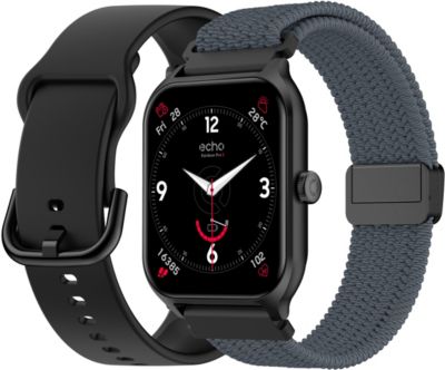 Montre connectée ECHO Rainbow Pro S Noir Silicone + Gris Nylon