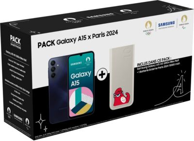 Smartphone SAMSUNG Pack Galaxy A15 128Go Noir + powerbank