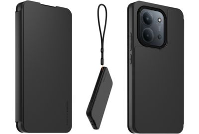 Etui avec cordon MADE FOR XIAOMI Redmi 15C 4G/5G Noir + dragonne