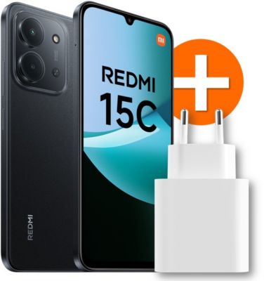 Smartphone XIAOMI Pack Redmi15C 256GoNoir 4G+coque+Chargeu
