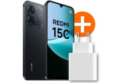 Smartphone XIAOMI Pack Redmi15C 256GoNoir 4G+coque+Chargeu