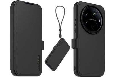 Etui avec cordon MADE FOR XIAOMI premium noir + dragonne Xiaomi 17 Ultra