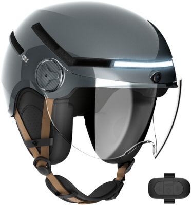 Casque trottinette CASR Glossy avec caméra Gris Metal Taille  M