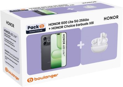 Smartphone HONOR Pack 600Lite Noir+Choice earbuds X8i Whi