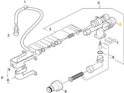 Pompe KARCHER CULASSE REPERE 4 POUR NETTOYEUR HAUTE-PR